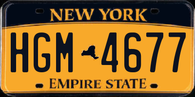 NY license plate HGM4677