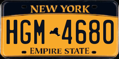 NY license plate HGM4680