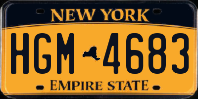 NY license plate HGM4683