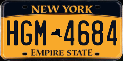 NY license plate HGM4684