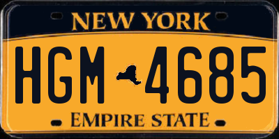 NY license plate HGM4685