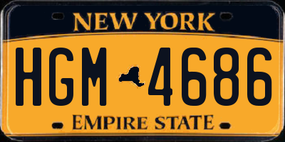 NY license plate HGM4686