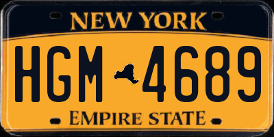 NY license plate HGM4689