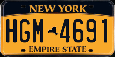 NY license plate HGM4691