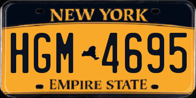 NY license plate HGM4695