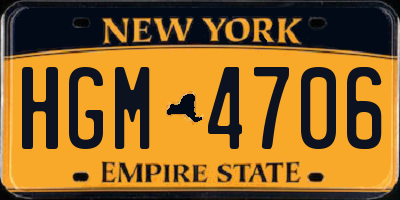 NY license plate HGM4706