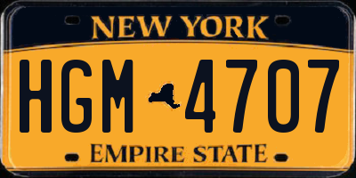 NY license plate HGM4707