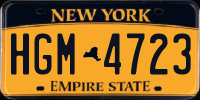 NY license plate HGM4723