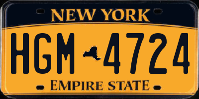 NY license plate HGM4724