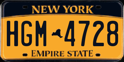 NY license plate HGM4728