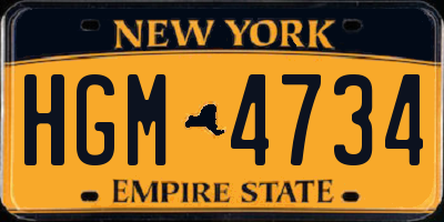 NY license plate HGM4734