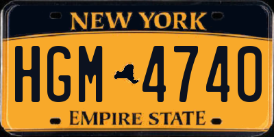 NY license plate HGM4740