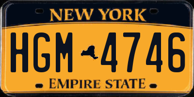 NY license plate HGM4746