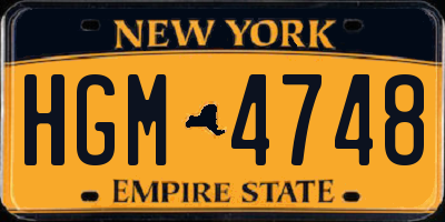 NY license plate HGM4748