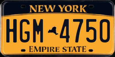 NY license plate HGM4750