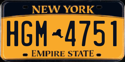 NY license plate HGM4751