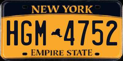 NY license plate HGM4752