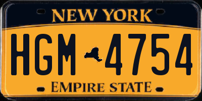 NY license plate HGM4754