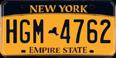 NY license plate HGM4762