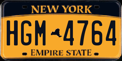 NY license plate HGM4764