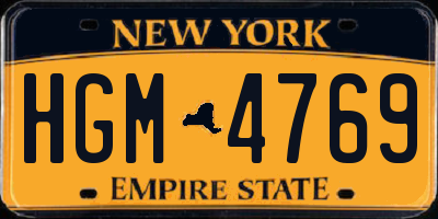 NY license plate HGM4769