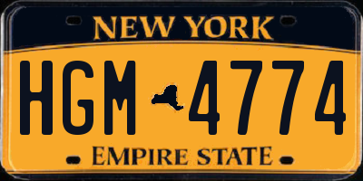 NY license plate HGM4774