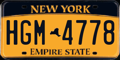 NY license plate HGM4778