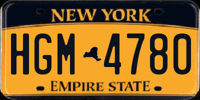 NY license plate HGM4780