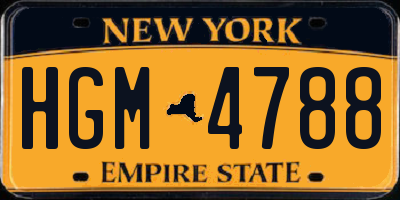 NY license plate HGM4788