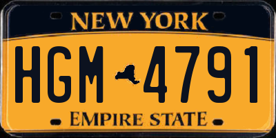 NY license plate HGM4791