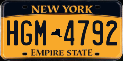 NY license plate HGM4792