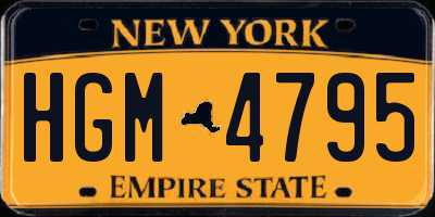 NY license plate HGM4795