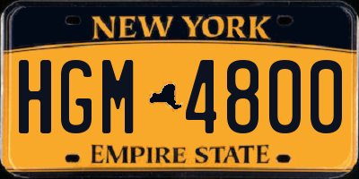 NY license plate HGM4800