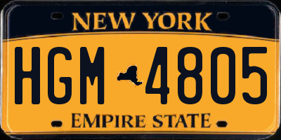 NY license plate HGM4805