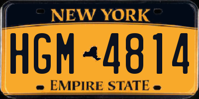 NY license plate HGM4814