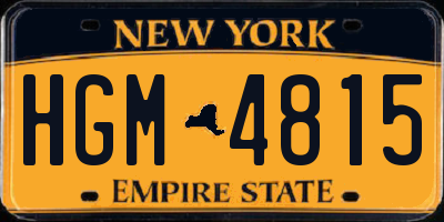 NY license plate HGM4815