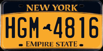 NY license plate HGM4816