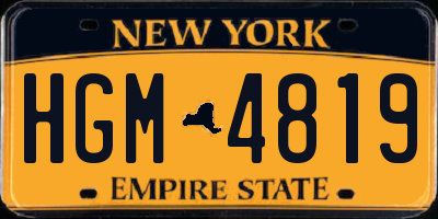 NY license plate HGM4819