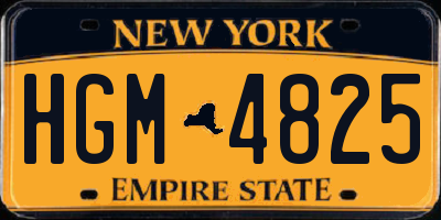 NY license plate HGM4825