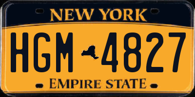 NY license plate HGM4827