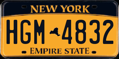 NY license plate HGM4832