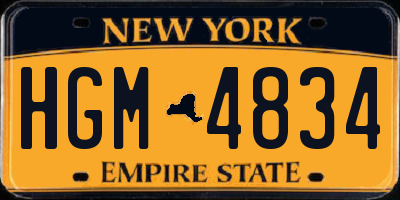 NY license plate HGM4834