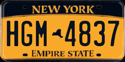 NY license plate HGM4837