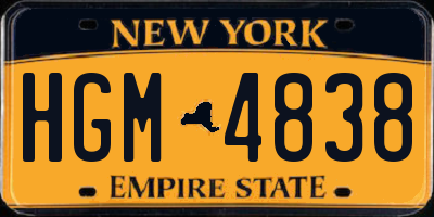 NY license plate HGM4838