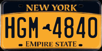 NY license plate HGM4840