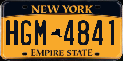 NY license plate HGM4841