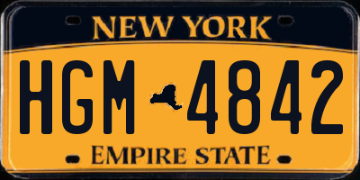 NY license plate HGM4842