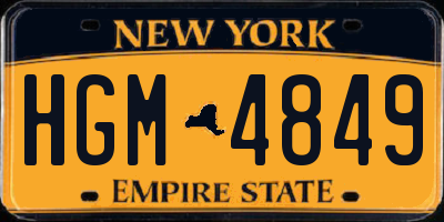 NY license plate HGM4849