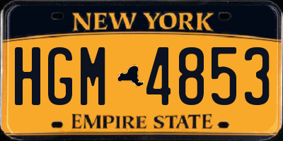 NY license plate HGM4853