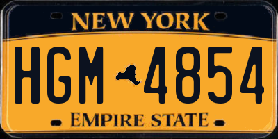 NY license plate HGM4854